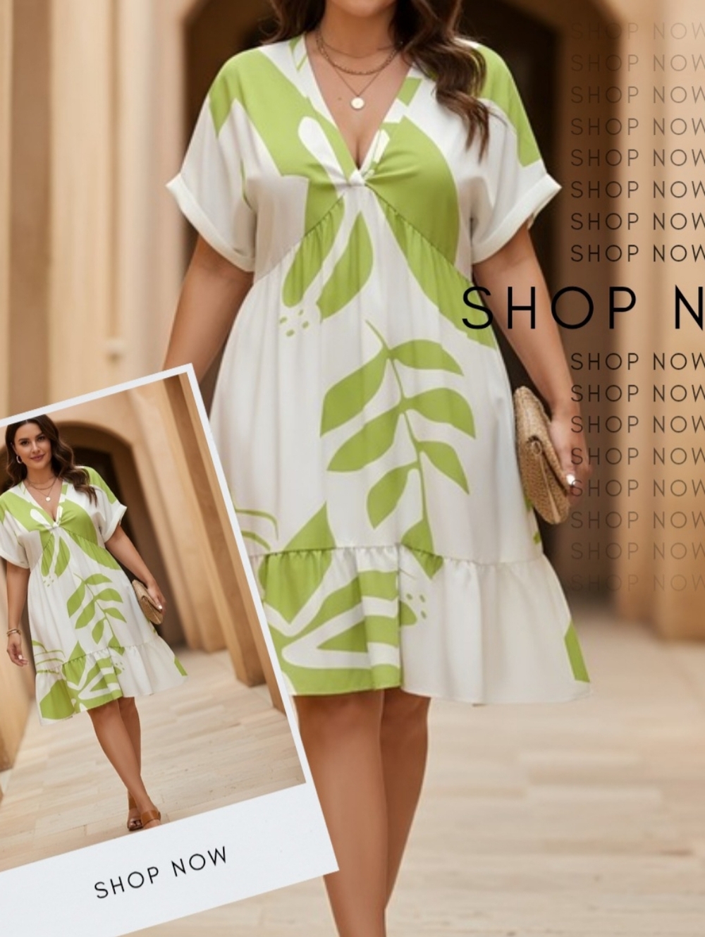 EXTENDED PLUS - The BOHO GARDEN Mini Dress - Available In 4X /5X/6X